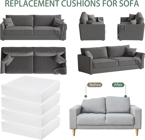 Frienda 6 Pack 4 "Height x 24" عرض × 24 "طول عالي الكثافة في الهواء الطلق وسادة الوسادة في الهواء in Kuwait