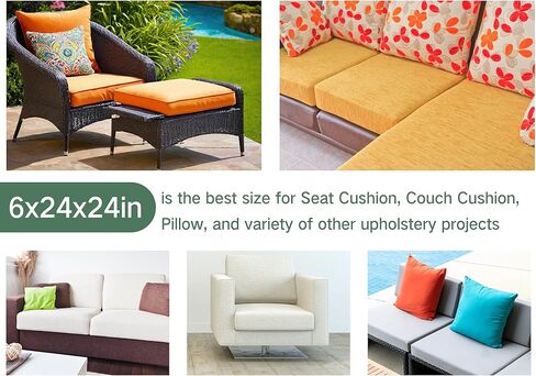Frienda 6 Pack 4 "Height x 24" عرض × 24 "طول عالي الكثافة في الهواء الطلق وسادة الوسادة في الهواء in Kuwait