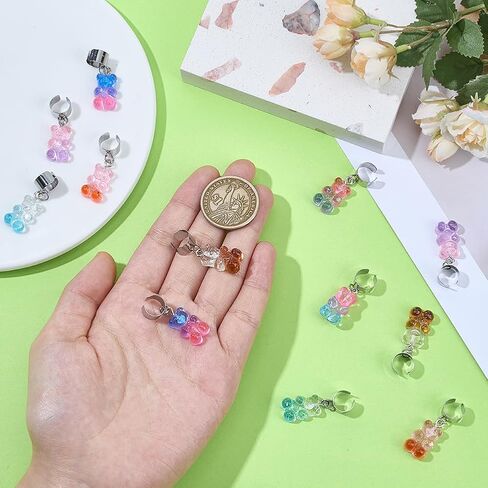 Olycraft 12pcs 6 Colors Bear Bear Metethoscope Charms 1.2 inch Animal Metethoscope Tag Metethoscope name tag tag charms charmoscope charms accoper for doctor nurs in Saudi Arabia