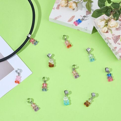 Olycraft 12pcs 6 Colors Bear Bear Metethoscope Charms 1.2 inch Animal Metethoscope Tag Metethoscope name tag tag charms charmoscope charms accoper for doctor nurs in Saudi Arabia