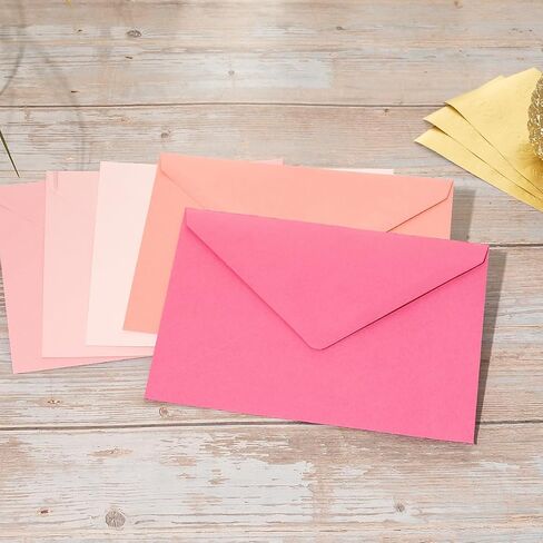 Wishop 25 Pieces A7 Colored Envelopes with Cards and Stickers Set 5 Colors for Weddings, Invitations, Birthday, Baby Shower, 5x7 inches (Blue 5Colors) in Saudi Arabia