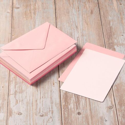 Wishop 25 Pieces A7 Colored Envelopes with Cards and Stickers Set 5 Colors for Weddings, Invitations, Birthday, Baby Shower, 5x7 inches (Blue 5Colors) in Saudi Arabia