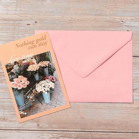 Wishop 25 Pieces A7 Colored Envelopes with Cards and Stickers Set 5 Colors for Weddings, Invitations, Birthday, Baby Shower, 5x7 inches (Blue 5Colors) in Saudi Arabia