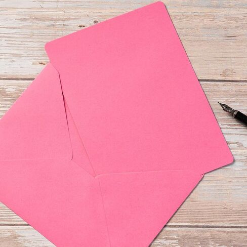 Wishop 25 Pieces A7 Colored Envelopes with Cards and Stickers Set 5 Colors for Weddings, Invitations, Birthday, Baby Shower, 5x7 inches (Blue 5Colors) in Saudi Arabia