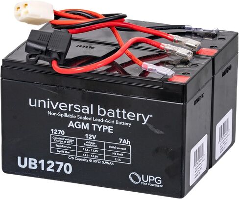 Alveytech 24 Volt 7 AH حزمة البطارية مع تسخير لقوة الأرض المتنزهية GO-KART-مجموعة بديلة (X2 12V) SLA ، من أجل طاقة كهربائية الدراجة النارية الرباعية الدراجة الكثبان العربات العربات العربات الأجزاء الإلكترونية in Saudi Arabia