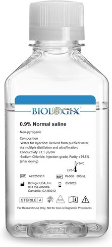 0.9% Normal Saline Solution, 500ml 0.1um Filtration Sterilized SPSS Buffer for Lab Use, DNase/RNase/Protease/Pyrogen Free, Ready-to-Use in Saudi Arabia
