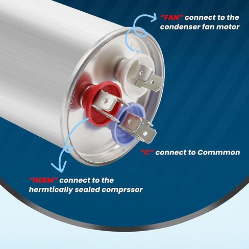 45/7.5 uF 45+7.5 MFD ±6% Ac Capacitor 370V/440V 50/60Hz CBB65B Air Conditioner Capacitors for AC Unit Fan Motor Start or Pool Pump or Air Condenser Straight Cool in Saudi Arabia