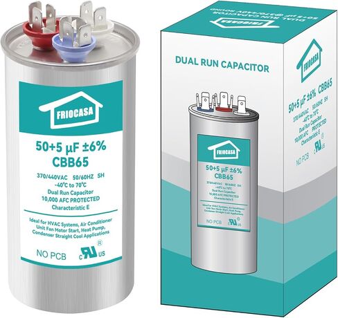 45/7.5 uF 45+7.5 MFD ±6% Ac Capacitor 370V/440V 50/60Hz CBB65B Air Conditioner Capacitors for AC Unit Fan Motor Start or Pool Pump or Air Condenser Straight Cool in Saudi Arabia