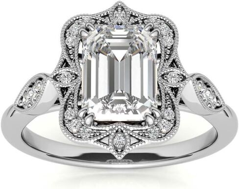 2 CT Oval Cut Moissanite Engagement Ring Set For Women Wedding Bridal Sets Antique Vintage Style Halo 925 Silver 10K 14K 18K Solid Gold Anniversary Promise Gifts in Kuwait