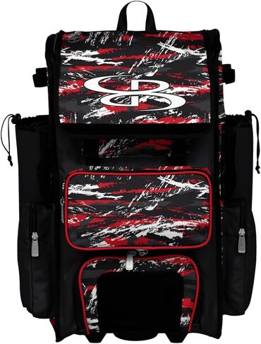Boombah Rolling Superpack Baseball/Softball Gear Bag - مقبض تلسكوبي - يحمل 4 خفافيش - نسخة ذات عجلات - حلاقة متعددة in Kuwait