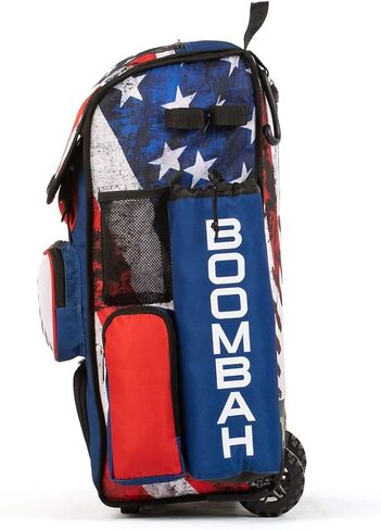 Boombah Rolling Superpack 2.0 Baseball/Softball Gear Bag - 23-1/2" x 13-1/2" x 9-1/2" - USA Baseball Royal/Red/White - Telescopic Handle - Holds 4 Bats - Wheeled Version in Saudi Arabia