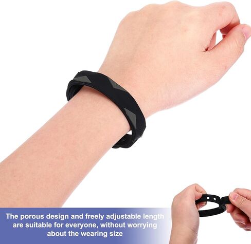 MECCANIXITY Anti Static Bracelet, 0.5"X9" Adjustable Anti Static Wristband Silicone Balance Energy Sport Bracelets for Eliminate Static, Black,Blue 4Pack in Saudi Arabia