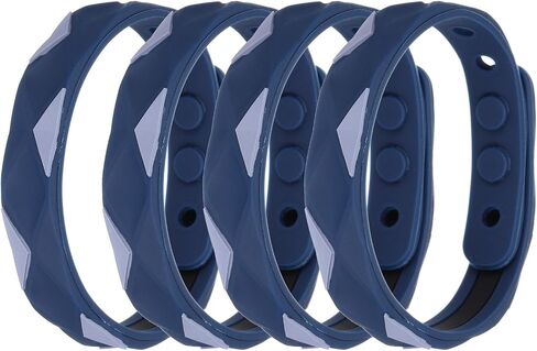 MECCANIXITY Anti Static Bracelet, 0.5"X9" Adjustable Anti Static Wristband Silicone Balance Energy Sport Bracelets for Eliminate Static, Black,Blue 4Pack in Kuwait