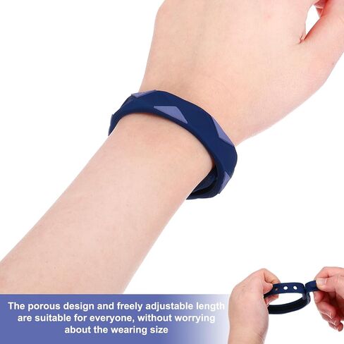 MECCANIXITY Anti Static Bracelet, 0.5"X9" Adjustable Anti Static Wristband Silicone Balance Energy Sport Bracelets for Eliminate Static, Black,Blue 4Pack in Kuwait