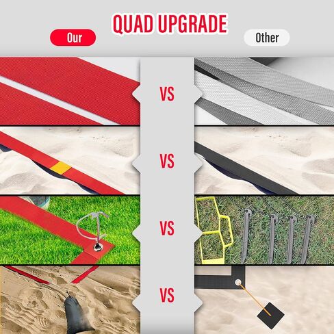 Professional Beach Volleyball Lines for Sand-2 Inch, Highly Visible, All-Weather, with Stainless Anchors & Sand Bags - Official Court 30' X 60'|Short Court 26.3' X 52.6' in Kuwait