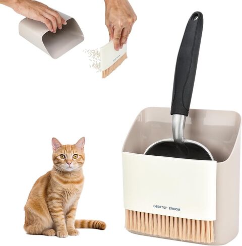 Heavy-Duty Cat Litter Scoop with Holder, Metal Cat Scooper Holder Trash Container, Aluminum Kitty Poop Sifting Shovel Captures All Clumps, Speed Sifter Litter Box Scooper with Cats Caddy in Saudi Arabia