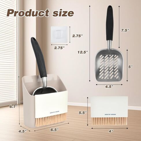 Heavy-Duty Cat Litter Scoop with Holder, Metal Cat Scooper Holder Trash Container, Aluminum Kitty Poop Sifting Shovel Captures All Clumps, Speed Sifter Litter Box Scooper with Cats Caddy in Saudi Arabia