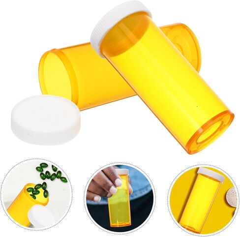 25-Pack Portable Mini Medicine Organizer Lids Small Empty Medicine Bottles for Travel and Emergency Use Convenient Pill Holder and Organizer in Saudi Arabia