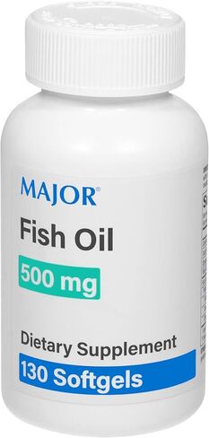 (3 Pack) Major Omega-3 Minis Fish Oil 500mg, 130 Ct (Pack of 3) in Kuwait
