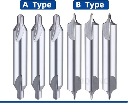 Tungsten Steel Center Drills 60 Degree Carbide Spot Drill Type A B Double-Head Metal Drill Bit 1Pcs(Type B,D1) in Saudi Arabia