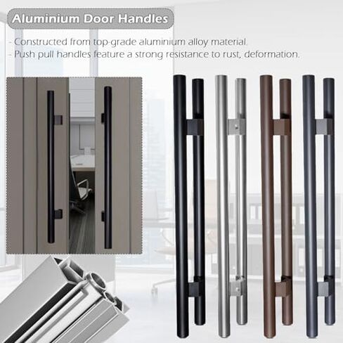 Long Door Pull Handle Replacement, Round Commercial Barn Door/Glass Push Pull Doors/Wood Door Handles Bar 25 34 36 58 70 97 Inches Gate Hardware Kit Two-Side Design, Heavy Duty (Color : Ligh in Saudi Arabia
