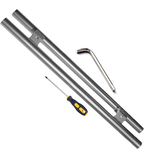 Long Door Pull Handle Replacement, Round Commercial Barn Door/Glass Push Pull Doors/Wood Door Handles Bar 25 34 36 58 70 97 Inches Gate Hardware Kit Two-Side Design, Heavy Duty (Color : Ligh in Saudi Arabia