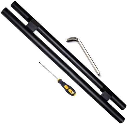Long Door Pull Handle Replacement, Round Commercial Barn Door/Glass Push Pull Doors/Wood Door Handles Bar 25 34 36 58 70 97 Inches Gate Hardware Kit Two-Side Design, Heavy Duty (Color : Ligh in Saudi Arabia
