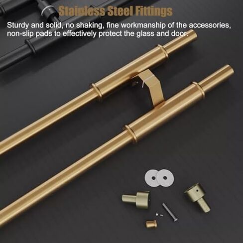 Long Heavy-Duty Commercial Grade Stainless Steel Push Pull Door Handle, Front Door/Patio/barn Door Handles Two Sided, Contemporary Stainless Steel Pull Bars (Color : Rose Gold, Size : 47. in Saudi Arabia