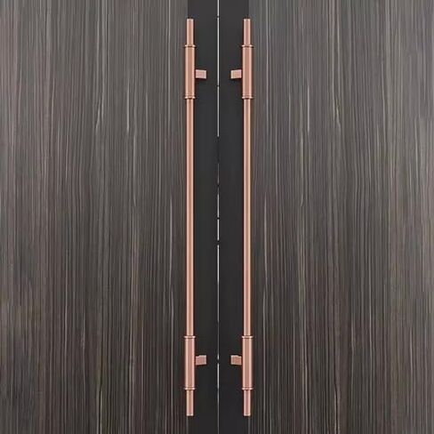 Long Heavy-Duty Commercial Grade Stainless Steel Push Pull Door Handle, Front Door/Patio/barn Door Handles Two Sided, Contemporary Stainless Steel Pull Bars (Color : Rose Gold, Size : 47. in Saudi Arabia