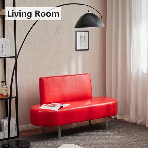 Omysalon غرفة الانتظار مقعد المقعد ، كرسي مكتب استقبال صالون مع مسند الظهر ، 59.1 '' 'Vabice Guest Lobby Chair for Beauty Beauty Barber Furniture ، Black in Kuwait