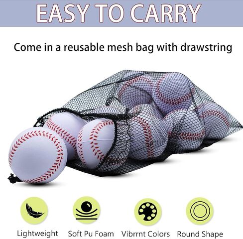 Magicorange 12 Pack Foam Baseballs Practice Foam Softballs 11 inch Training Baseballs Unmarked Baseball Soft Toss, Batting, Fielding, Hitting, Pitching in Kuwait