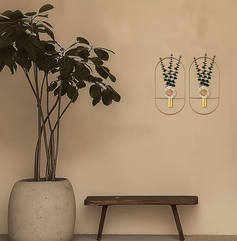 Black Plants Wall-Mounted Decor, Large Metal Wall Art for Living Room, Bedroom, Bathroom, Dining Room in Saudi Arabia