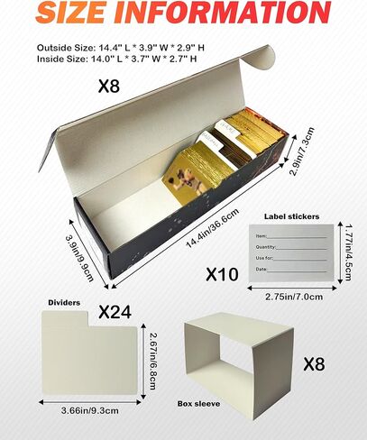 Trading Card Storage Box, Corrugated Cardboard Storage Box with dividers & labels for Football, Baseball, Basketball, Soccer, Hockey, Sports, Game Collection Organizer (1Pack-Football) in Kuwait