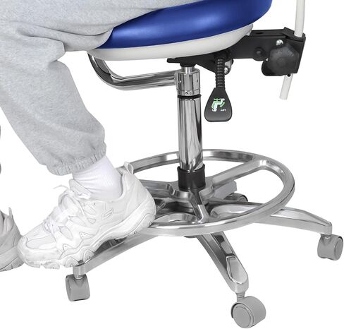 XUX Dual-use Dental Adjustable Seat Doctor's Stool Dental Assistance Chair with Foot Control 360 Degree Rotation Armrest QY-600M-B2 PU Leather in Saudi Arabia