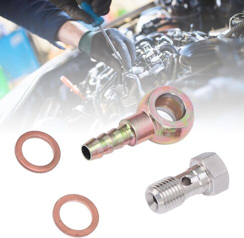 7/16inx20 UNF Banjo Adapter Stainless Steel Brake Reservoir Banjo Bolt Kit with 8mm Barb for Transport Systems in Saudi Arabia