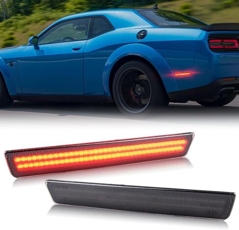 Amber LED Side Marker Lights LED Front Bumper Fender Sidemarker Lamp Compatible with 2015 2016 2017 2018 2019 2020 Dodge Challenger Parking Signal Lamps & Smoke Lens, 2pcs in Saudi Arabia