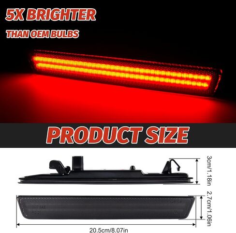 Amber LED Side Marker Lights LED Front Bumper Fender Sidemarker Lamp Compatible with 2015 2016 2017 2018 2019 2020 Dodge Challenger Parking Signal Lamps & Smoke Lens, 2pcs in Saudi Arabia