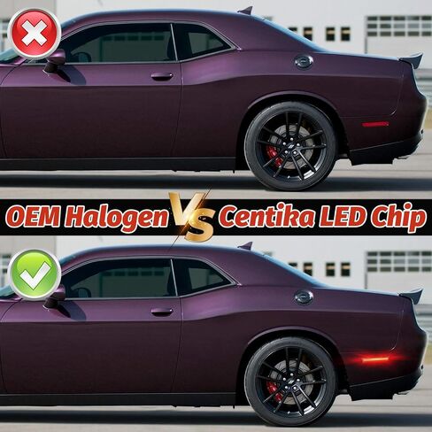 Amber LED Side Marker Lights LED Front Bumper Fender Sidemarker Lamp Compatible with 2015 2016 2017 2018 2019 2020 Dodge Challenger Parking Signal Lamps & Smoke Lens, 2pcs in Saudi Arabia