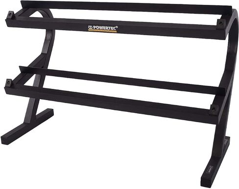 رف Powertec Dummbell للياقة المنزلية ، الصلب ، 58 "× 23" × 4 "- رف وزن متين وتوفير الفضاء 2 مجموعات من الدمبل مع معدات صالة رياضية من الصلب الزاوية. in Saudi Arabia
