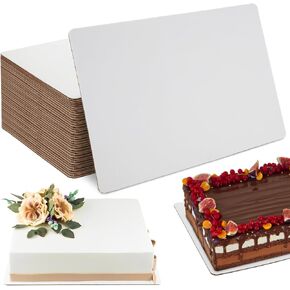 50 PCS 14 "× 10" ألواح الكيك المستطيل ، ألواح قاعدة كعكة من الورق المقوى الأبيض ، لوحة كعكة متينة شحوم للحلويات والمعجنات in Kuwait