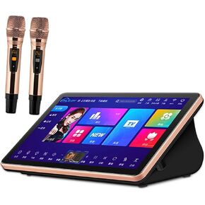 شاشة تعمل باللمس Karaoke KTV Player ، نظام الكاريوكي 18.5 بوصة ، مع الميكروفون اللاسلكي ، والتحكم الصوتي الذكي AI ودعم لغات متعددة ، ومكبر للصوت الكاريوكي للمنزل ، والحفلات (الأسود ، 20 ألف أغنية) in Kuwait