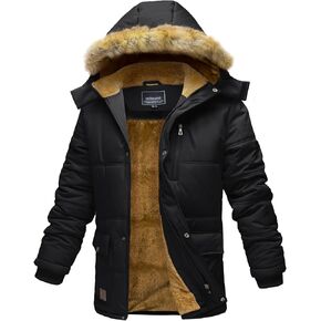 EKLENTSON Men's Winter Parka Jacket Water Repellent Windproof Sherpa Lined Jacket Thermal Warm Coat with Hood in Kuwait