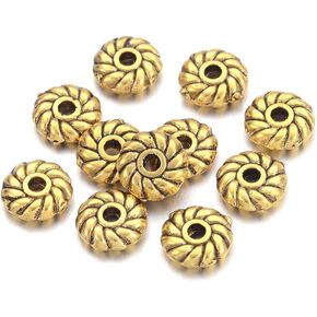 cheriswelry 120pcs 14 k joledry kwated kit مع حبات النحاس النحاسي - المكعب ، العمود ، برميل ، زهرة الشمس ، حبات الفواصل الفضفاضة - 15 أنماط ، 4.5-8 ملم لتصنيع القلادة والأسوار in Kuwait