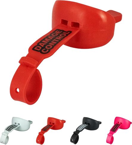 DAMAGE CONTROL Mouthguard with Permanent Helmet Strap, Youth Mouth Guard to Protect Lips & Teeth, No Boiling Pacifier, Breathable Binky Mouthpiece, Football Mouthpiece, Works with Braces (Black) in Kuwait