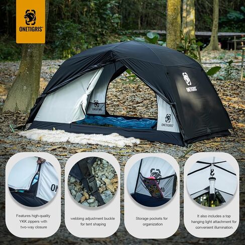 OneTigris Stella 4 Season Camping Tent Backpacking 1 Person Waterproof Lightweight Easy Setup Instant 3000mm Waterproof Rating Outdoor Hiking Tent in Saudi Arabia