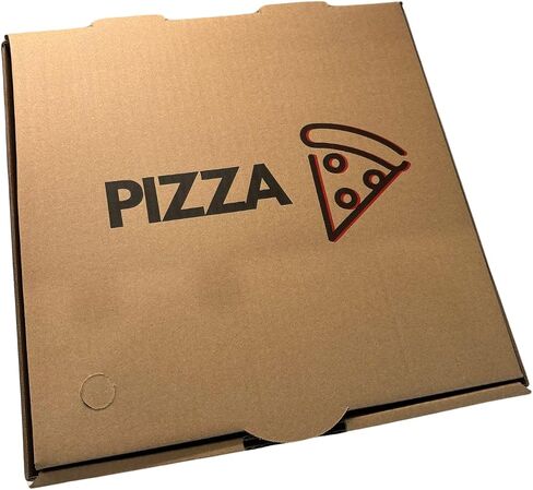 Bizza Box (حزمة من 50) B -Flute المموج - مربع بيتزا جودة المطعم ، مقاومة للشفى ، تهوية (12 بوصة - 12x12x2) in Saudi Arabia