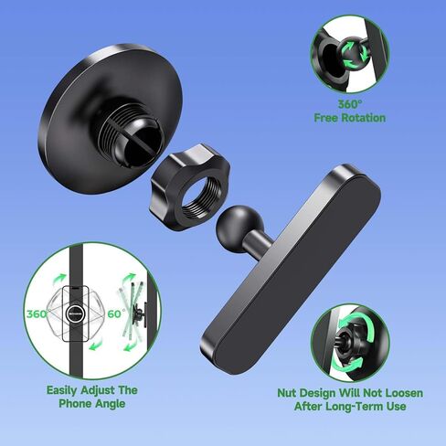 Magnetic Golf Cart Phone Holder Mount Compatible With MagSafe iPhone &Android– N52 Strong Magnetic, 360 ° Rotatable, Suitable for EZGO/Club Car/Yamaha, Golf Cart Accessories for Men Women - Golf Gifts in Kuwait