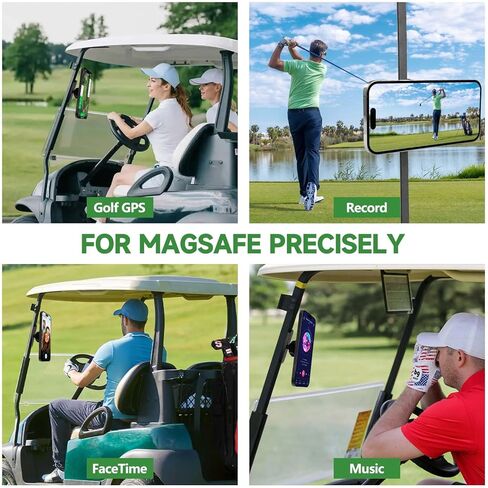 Magnetic Golf Cart Phone Holder Mount Compatible With MagSafe iPhone &Android– N52 Strong Magnetic, 360 ° Rotatable, Suitable for EZGO/Club Car/Yamaha, Golf Cart Accessories for Men Women - Golf Gifts in Kuwait