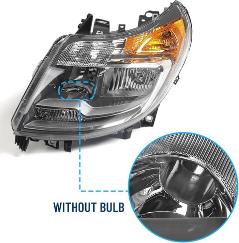 5 Pins Headlight Assembly for Ram ProMaster Cargo Van 1500 2500 3500 2014-2022 Halogen Headlamp w/o DRL Right Passenger Side RH 4725944AK CH2503254 in Kuwait
