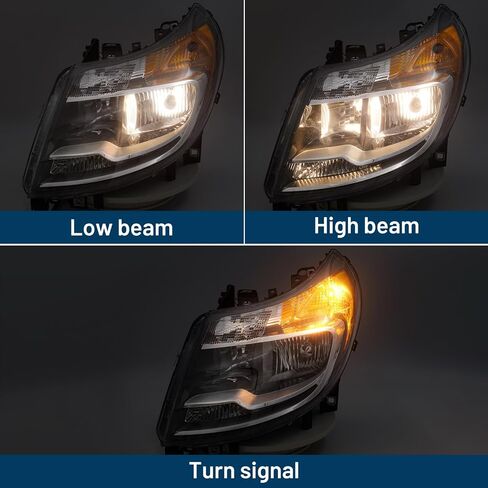 5 Pins Headlight Assembly for Ram ProMaster Cargo Van 1500 2500 3500 2014-2022 Halogen Headlamp w/o DRL Right Passenger Side RH 4725944AK CH2503254 in Kuwait